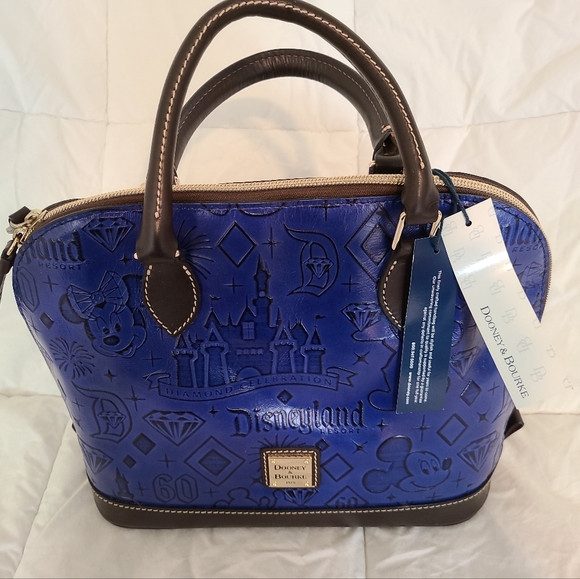 Dooney & Bourke Handbags - Disneyland 60th Anniversary Blue Leather Zip Satchel by Dooney & Bourke RARE NWT